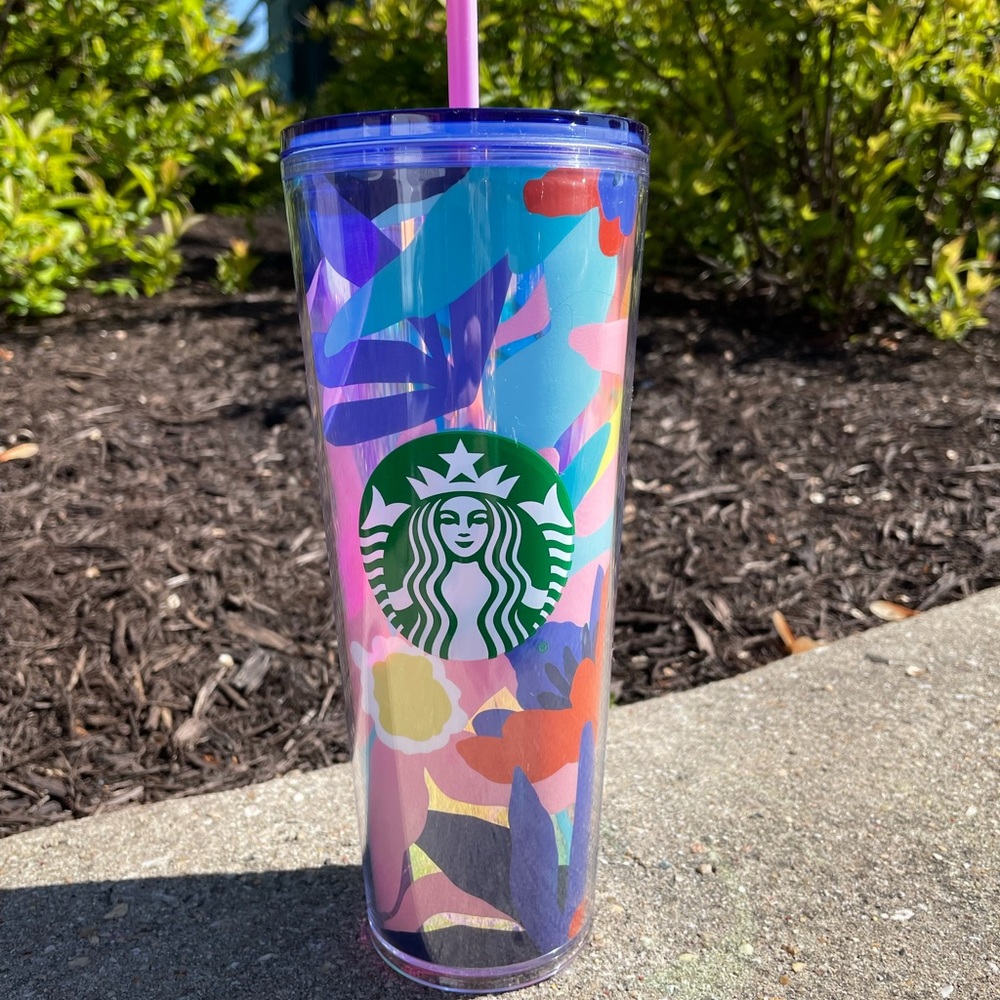 Starbucks Floral 24oz Tumbler Summer 2021 - Picture 1 of 6